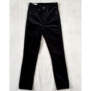 GAP Jeans Women 2 (26x26) Black Soft Velvet Vintage Slim HighRise Stretch Skinny